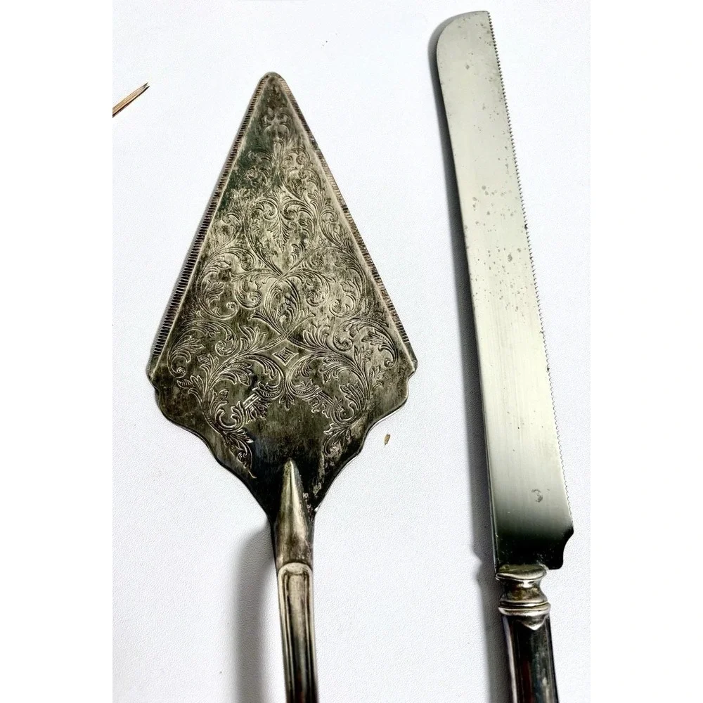Vtg The Sheffield Silver Co Stainless Steel Cake Knife & Server  King's Pattern